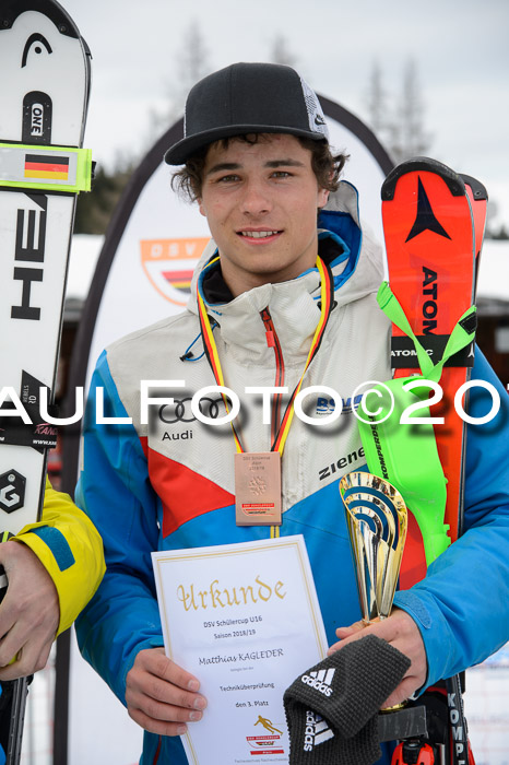 Dt. Schülercup U16 Finale,Slalom, 09.03.2019, Siegerehrungen DSC Technik