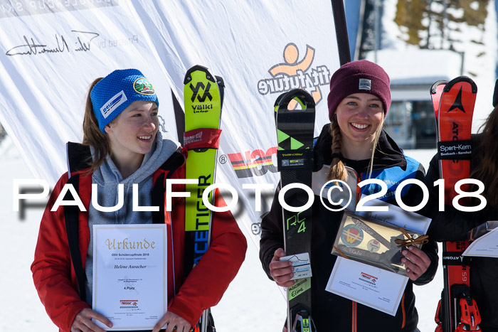 Dt. Schülercup U16 Finale,Parallelslalom, 04.03.2018, Siegerehrungen DSC gesamt