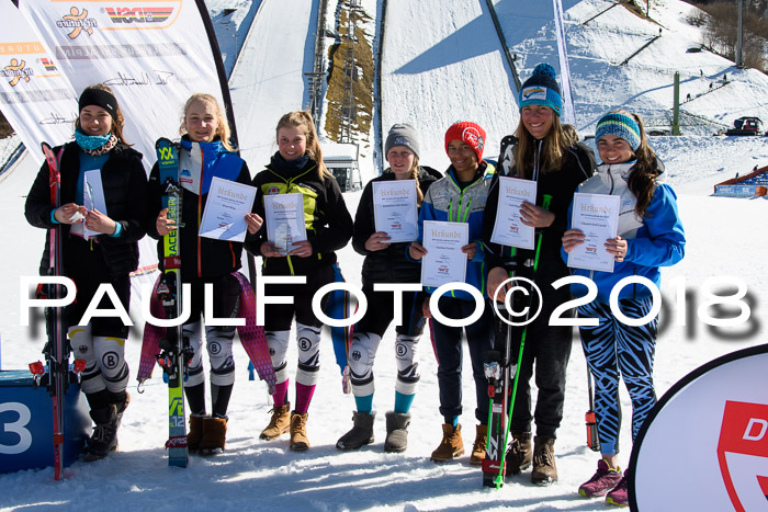 Dt. Schülercup U16 Finale,Parallelslalom, 04.03.2018, Siegerehrungen DSC gesamt