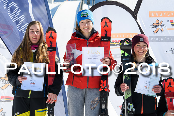 Dt. Schülercup U16 Finale,Parallelslalom, 04.03.2018, Siegerehrungen DSC gesamt