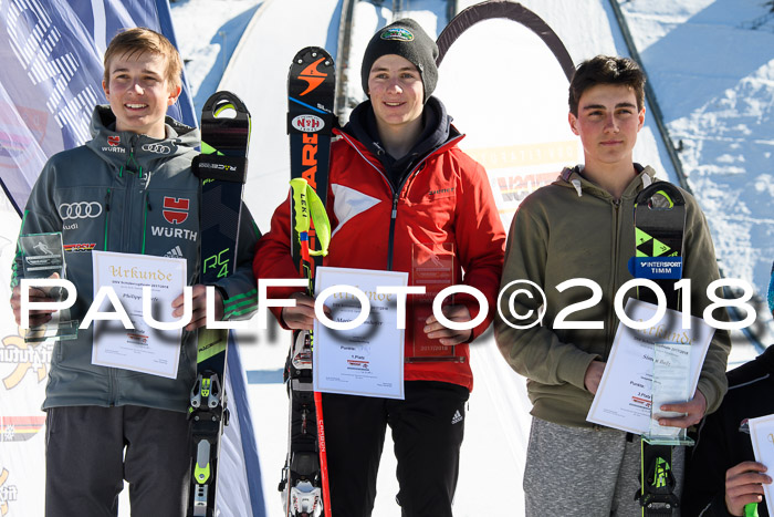 Dt. Schülercup U16 Finale,Parallelslalom, 04.03.2018, Siegerehrungen DSC gesamt