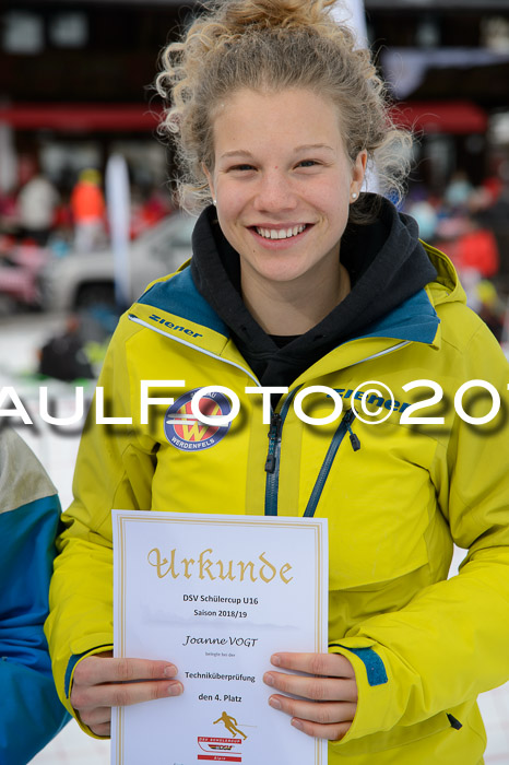 Dt. Schülercup U16 Finale,Slalom, 09.03.2019, Siegerehrungen DSC Technik