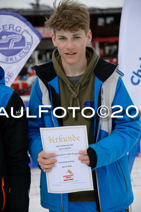 Dt. Schülercup U16 Finale,Slalom, 09.03.2019, Siegerehrungen DSC Technik