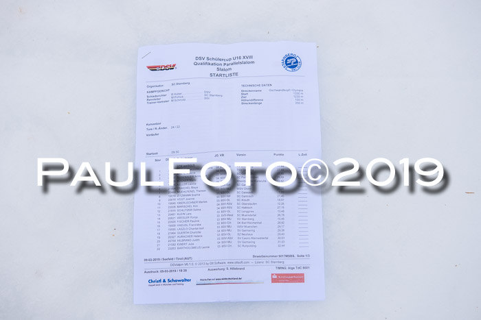 Dt. Schülercup U16 Finale, Parallelslalom, 10.03.2019, Siegerehrungen DSC Gesamt